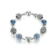 Bracelet Charm's Coeur et Cristal de Swarovski Bleu