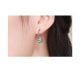 Boucles d'oreilles Arbre de Vie orné de Cristal de Swarovski Vert et Argent 925
