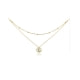 Sun and Moon Pendant Necklace with White Swarovski Crystal and Yellow Gold Plated