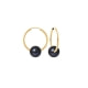 Black Freshwater Pearls Hoop Earrings and yellow gold 750/1000