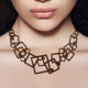 Geometrische Halskette Braun Silikon Gum Effekt Tattoo