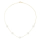 7 mm 5 Perlen Halskette mit Weissen Zuchtperlen und 750/1000 Gelbgold