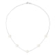 7 mm 5 Perlen Halskette mit Weissen Zuchtperlen und 750/1000 Weißgold