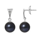 Black Freshwater Pearl Diamond Earrings and White gold 750/1000