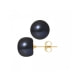 10-11 mm Black Freshwater Pearl Earrings and yellow gold 750/1000