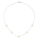 5 Pink Freshwater Pearls Choker Necklace and 750/1000 White Gold