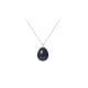 Black Freshwater Cultured Pearl and Necklace and Pendant 925/1000 Silver