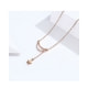 Moon and Star Pendant Necklace in Rose Gold Plated