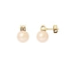 Boucles d'Oreilles Perles de Culture Roses, Diamants 0.10 cts et Or Jaune 750/1000 2,6 gr