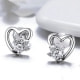 Heart Earrings made with White Crystal from Swarovski and 925 Silver