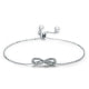 Infinity Adjustable Bracelet made with White Crystal from Swarovski, Pearl and 925 Silver