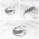 Feather adjustable Ring adorned with White Swarovski Crystal and 925 Silver