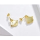 Boucles d'oreilles Planète orné de Cristal de Swarovski Blanc et Argent 925 Plaqué or jaune