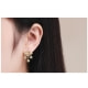 Boucles d'oreilles Galaxie orné de Cristal de Swarovski Blanc et Argent 925 Plaqué or jaune