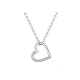  Heart Pendant Necklace made with White Crystal from Swarovski and 925 Silver