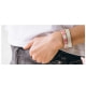 Silver bangle bracelet - 5 MOTIF silicone strips